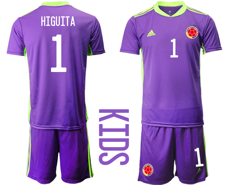 Cheap Youth 2020-2021 Season National team Colombia goalkeeper purple 1 Soccer Jersey1